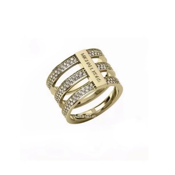 $68 Michael Kors Gold-Tone Pave Ring - Picture 4 of 4